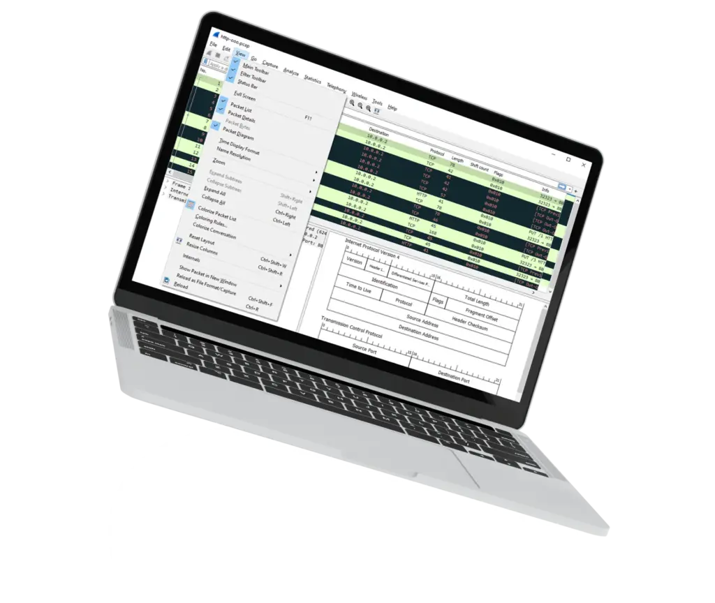 Wireshark op laptop